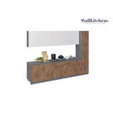 Kitchen Metropolitan Collection Natural Teak & White Gloss Color Base Size 11Ft Wide
