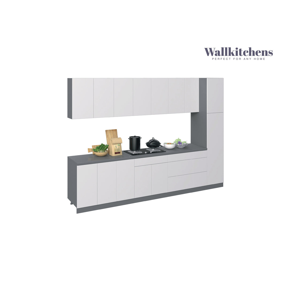 Kitchen Metropolitan Collection White Gloss Color Base Size 11Ft Wide