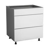 18" Base Cabinet-Double Door-Three Drawer-with White Gloss door