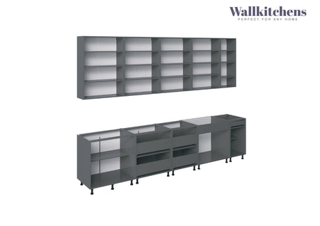 Kitchen Elite Epicure Collection Black & White Gloss Color Base Size 11Ft Wide