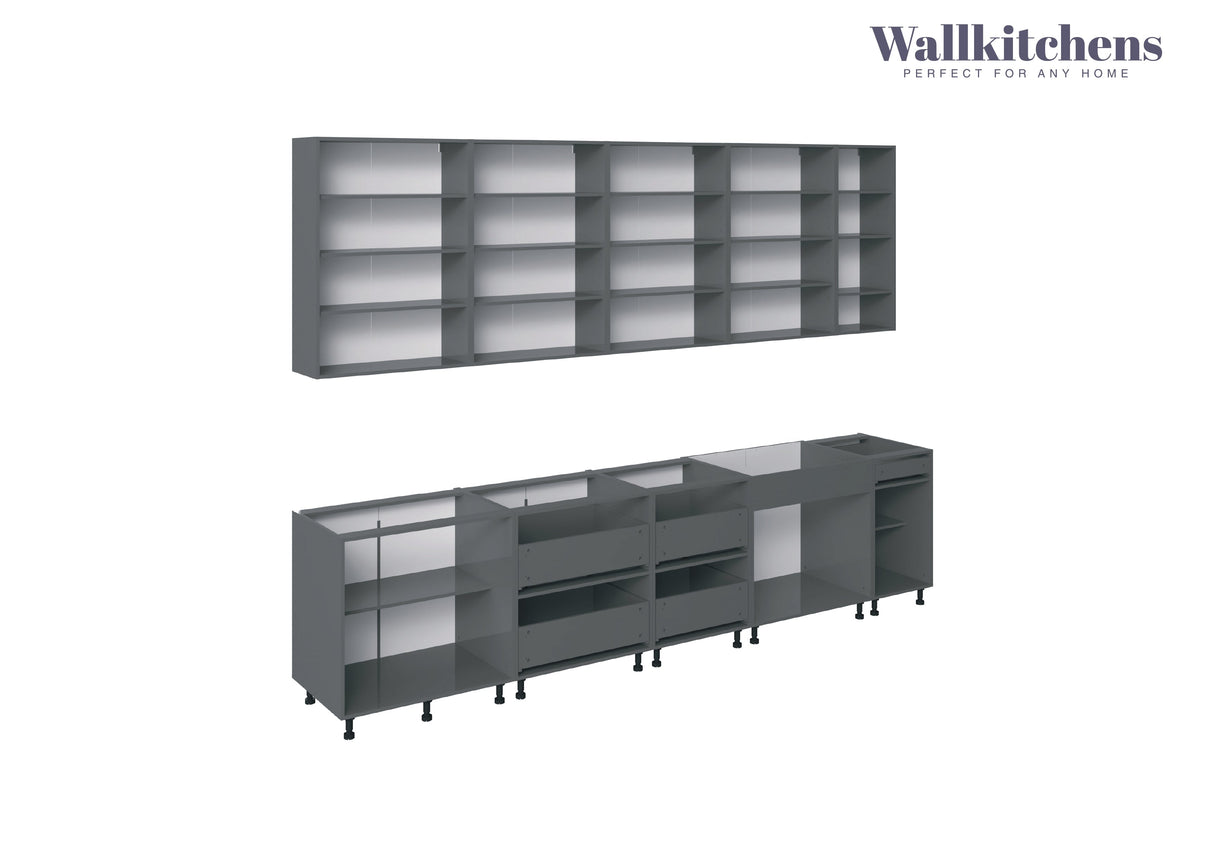 Kitchen Elite Epicure Collection Gray Color Base Size 11Ft Wide