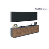 Kitchen Elite Epicure Collection Natural Teak & Black Color Base Size 11Ft Wide