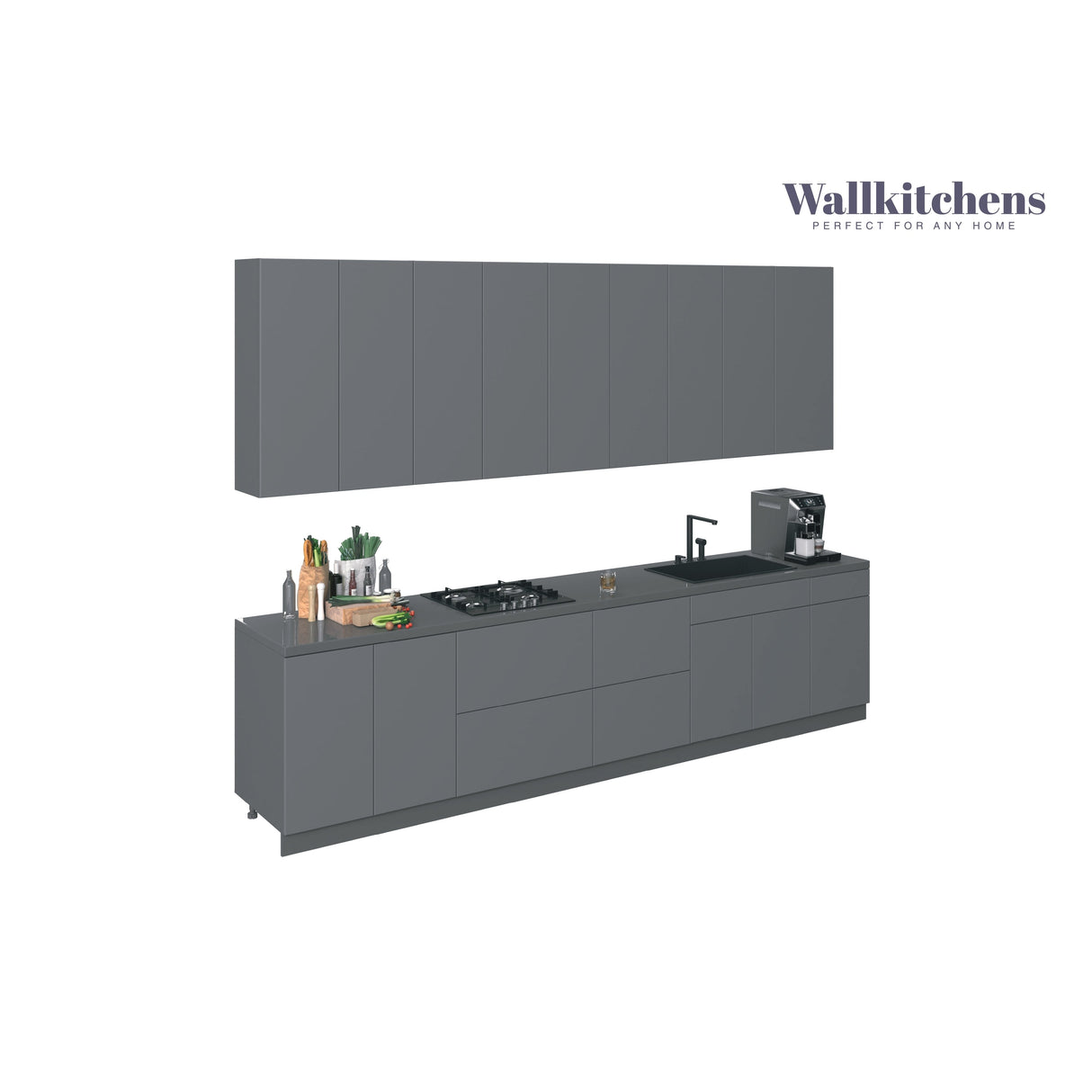 Kitchen Elite Epicure Collection Gray Color Base Size 11Ft Wide