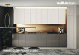 Kitchen Elite Epicure Collection Gray & White Gloss Color Base Size 11Ft Wide