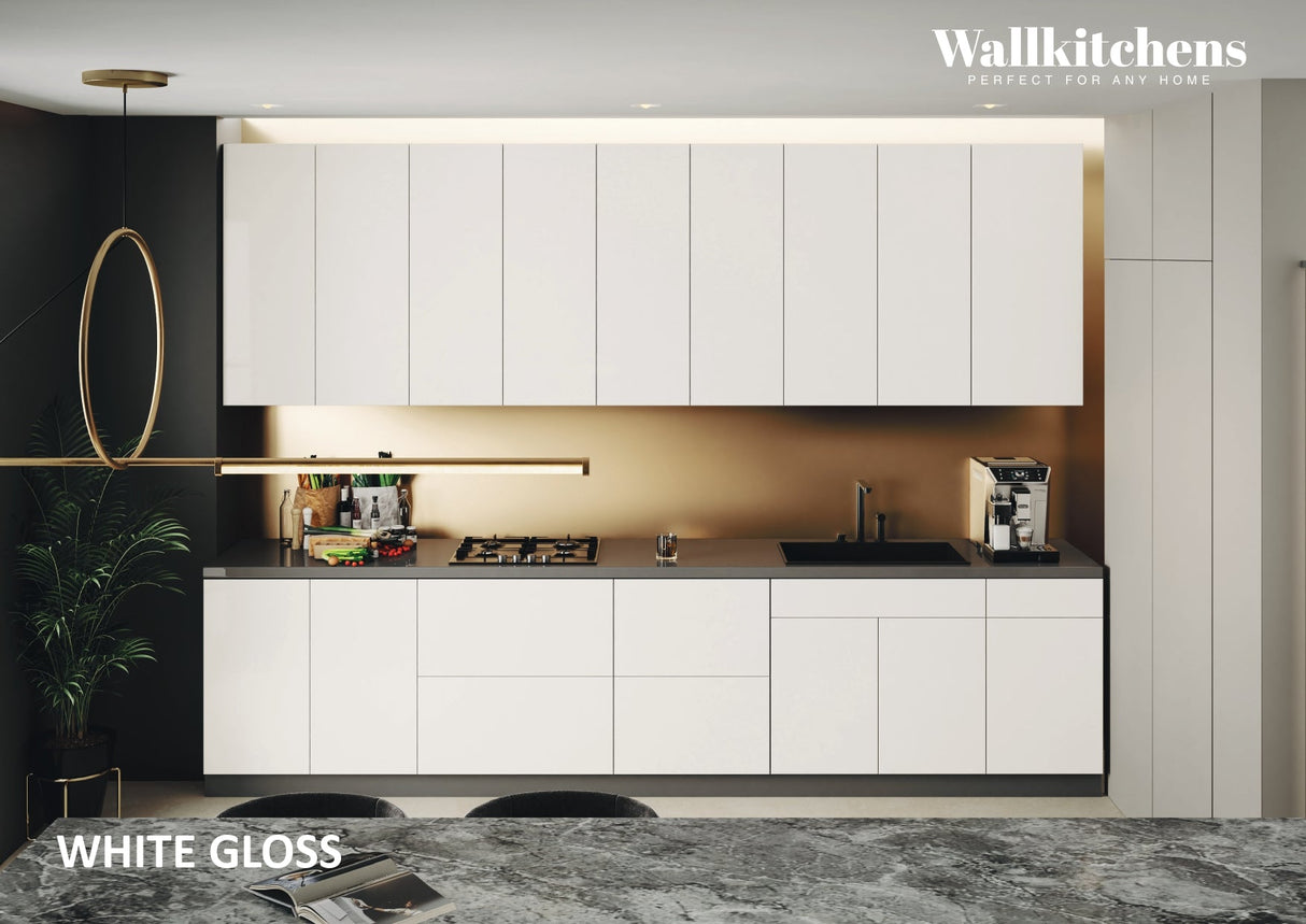Kitchen Elite Epicure Collection White Gloss Color Base Size 11Ft Wide