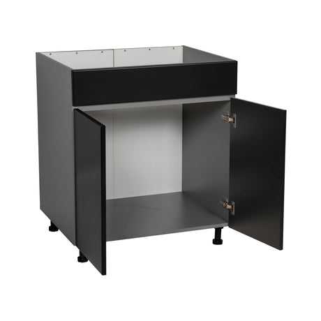 30" Sink Base Cabinets-High Double Door-with Black Matte door