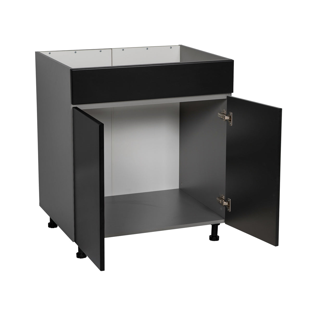 33" Sink Base Cabinets-High Double Door-with Black Matte door