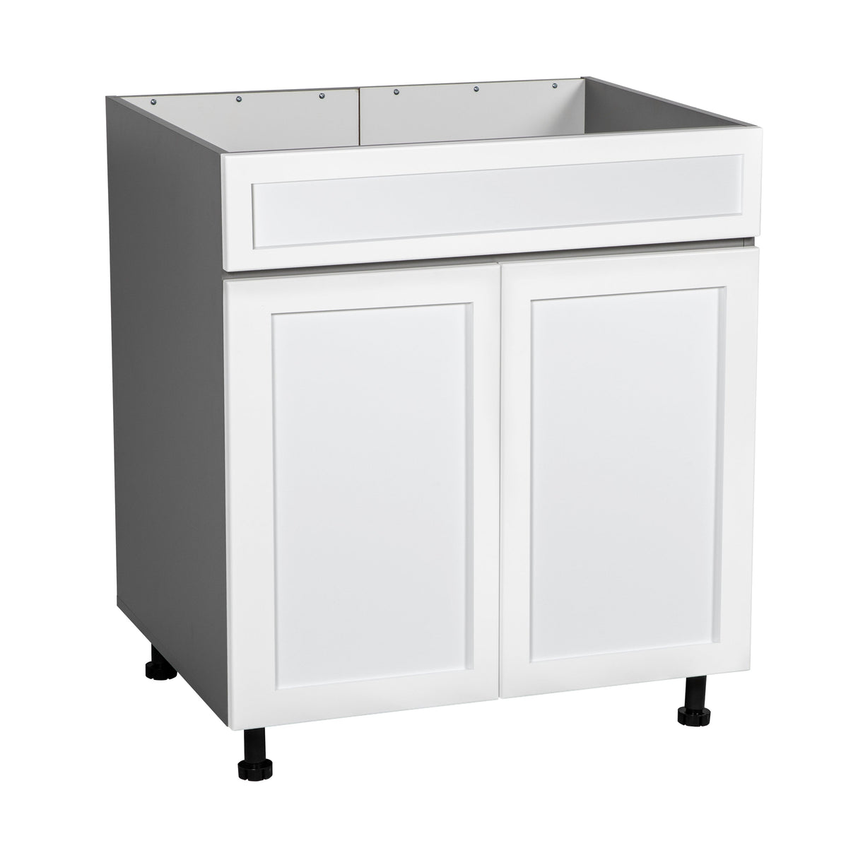 30" Sink Base Cabinets-High Double Door-with Shaker White Matte door