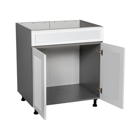 36" Sink Base Cabinets-High Double Door-with Shaker White Matte door