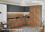Kitchen Timeless Collection Natural Teak & Gray Color Base Size 12Ft Wide
