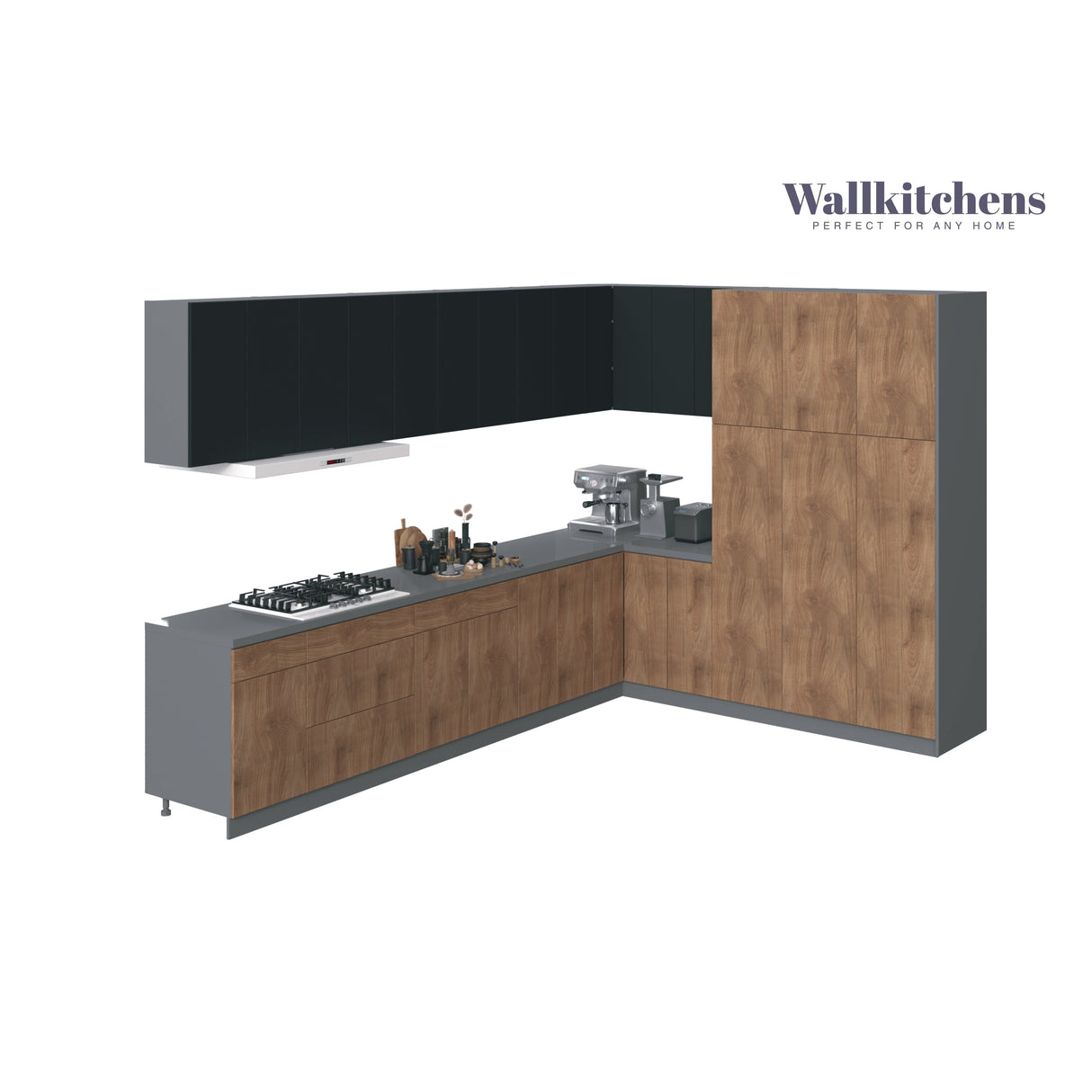 Kitchen Timeless Collection Natural Teak & Black Color Base Size 12Ft Wide