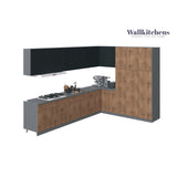Kitchen Timeless Collection Natural Teak & Black Color Base Size 12Ft Wide
