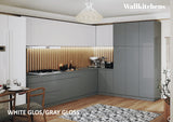 Kitchen Timeless Collection Gray & White Gloss Color Base Size 12Ft Wide
