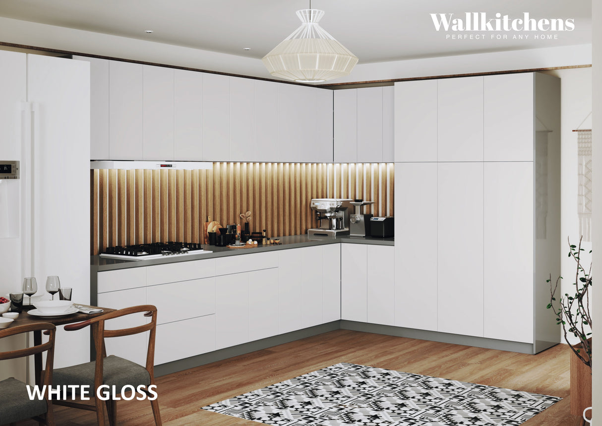 Kitchen Timeless Collection White Gloss Color Base Size 12Ft Wide