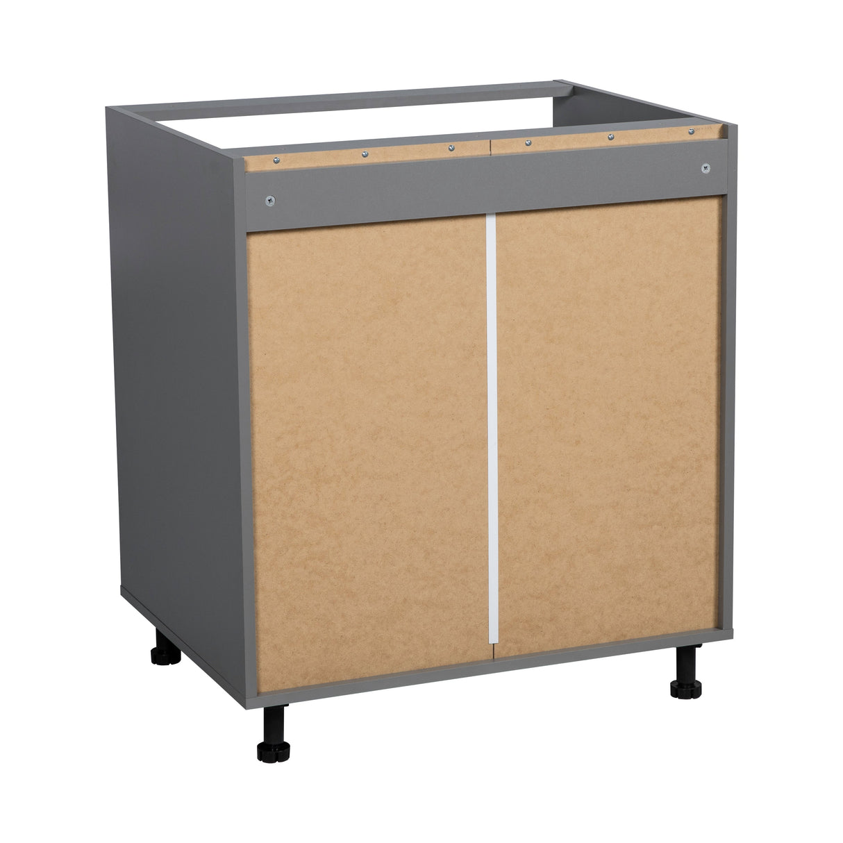 33" Base Cabinet-Double Door-Two Drawer-with Shaker White Matte door