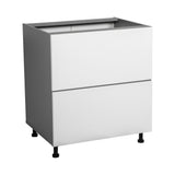 36" Base Cabinet-Double Door-Two Drawer-with White Gloss door