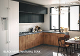 Kitchen Radiance Collection Natural Teak & Black Color Base Size 9Ft Wide