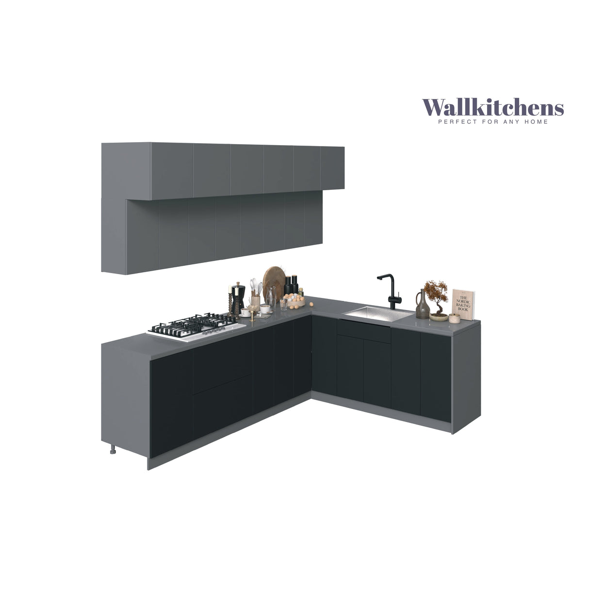 Kitchen Radiance Collection Black & Gray Color Base Size 9Ft Wide
