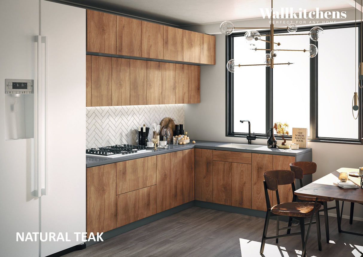 Kitchen Radiance Collection Natural Teak Color Base Size 9Ft Wide