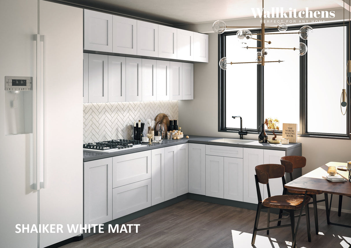 Kitchen Radiance Collection White Matte Color Base Size 9Ft Wide