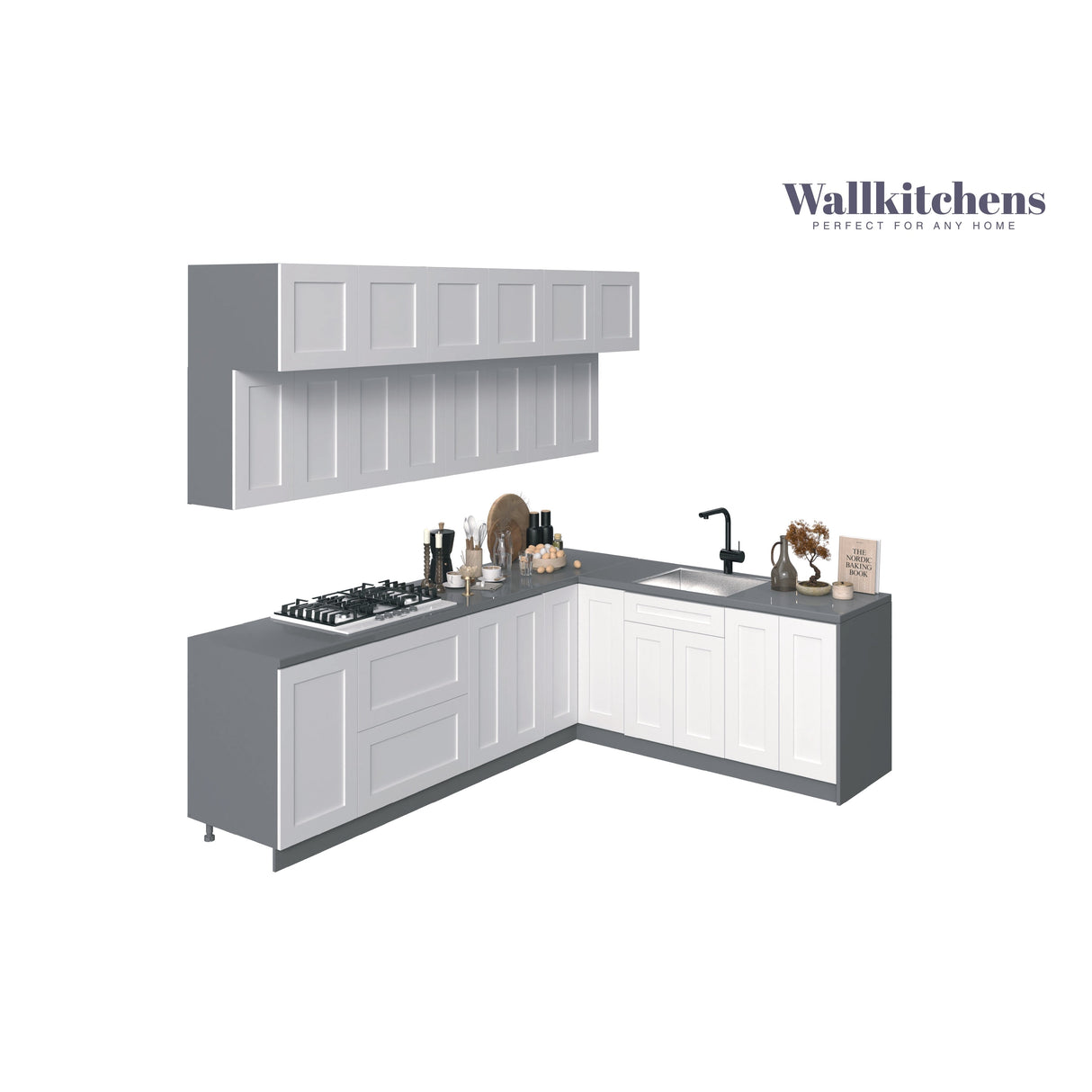 Kitchen Radiance Collection White Matte Color Base Size 9Ft Wide
