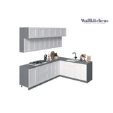 Kitchen Radiance Collection White Matte Color Base Size 9Ft Wide