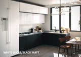 Kitchen Radiance Collection Black & White Gloss Color Base Size 9Ft Wide