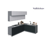 Kitchen Radiance Collection Black & White Gloss Color Base Size 9Ft Wide
