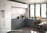 Kitchen Radiance Collection Gray & White Gloss Color Base Size 9Ft Wide