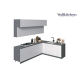 Kitchen Radiance Collection White Gloss Color Base Size 9Ft Wide