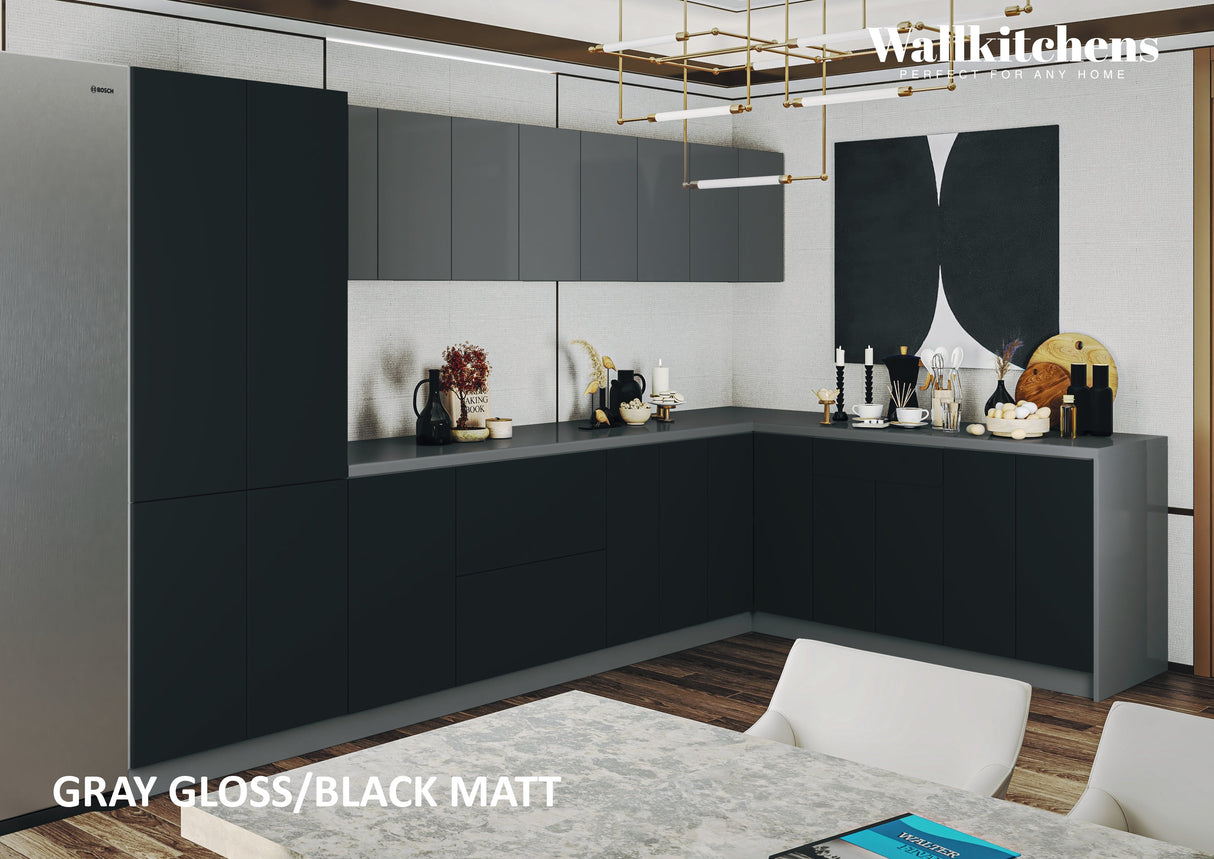 Kitchen Prestige Collection Black & Gray Color Base Size 11Ft Wide