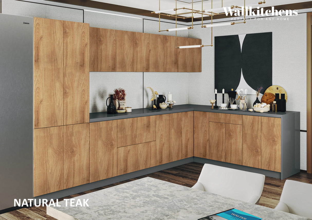 Kitchen Prestige Collection Natural Teak Color Base Size 11Ft Wide