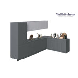 Kitchen Prestige Collection Gray & White Gloss Color Base Size 11Ft Wide