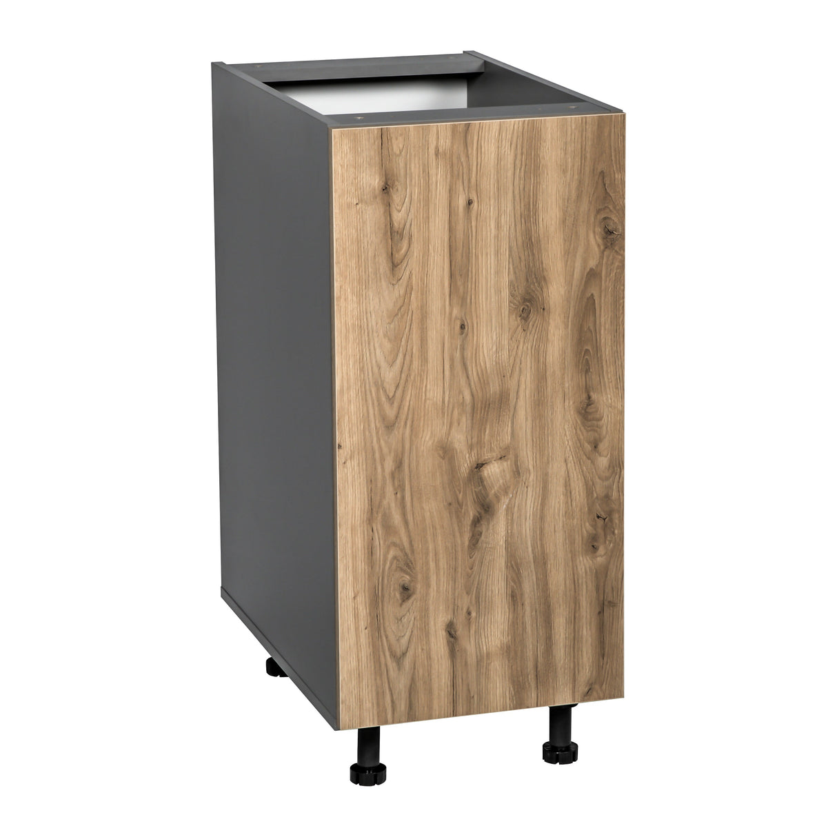 12" Base Cabinet High Single Door with Natural Teak door