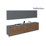 Kitchen Signature Collection Natural Teak & Gray Color Base Size 13Ft Wide