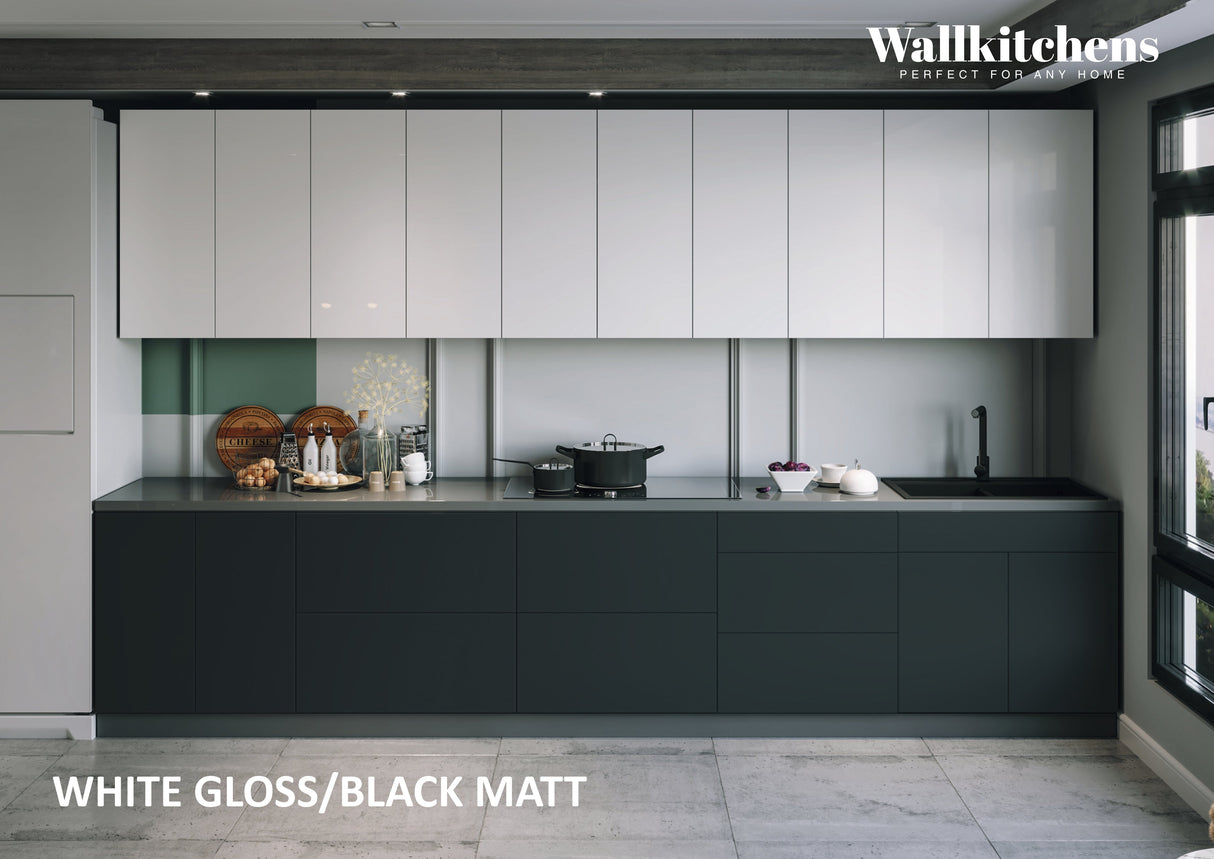 Kitchen Signature Collection Black & White Gloss Color Base Size 13Ft Wide