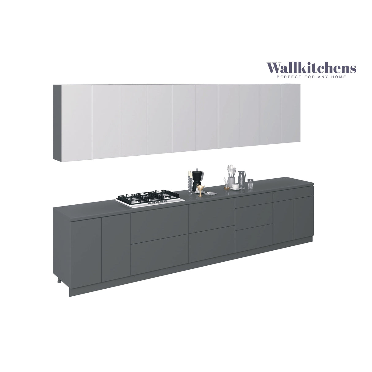 Kitchen Signature Collection Gray & White Gloss Color Base Size 13Ft Wide