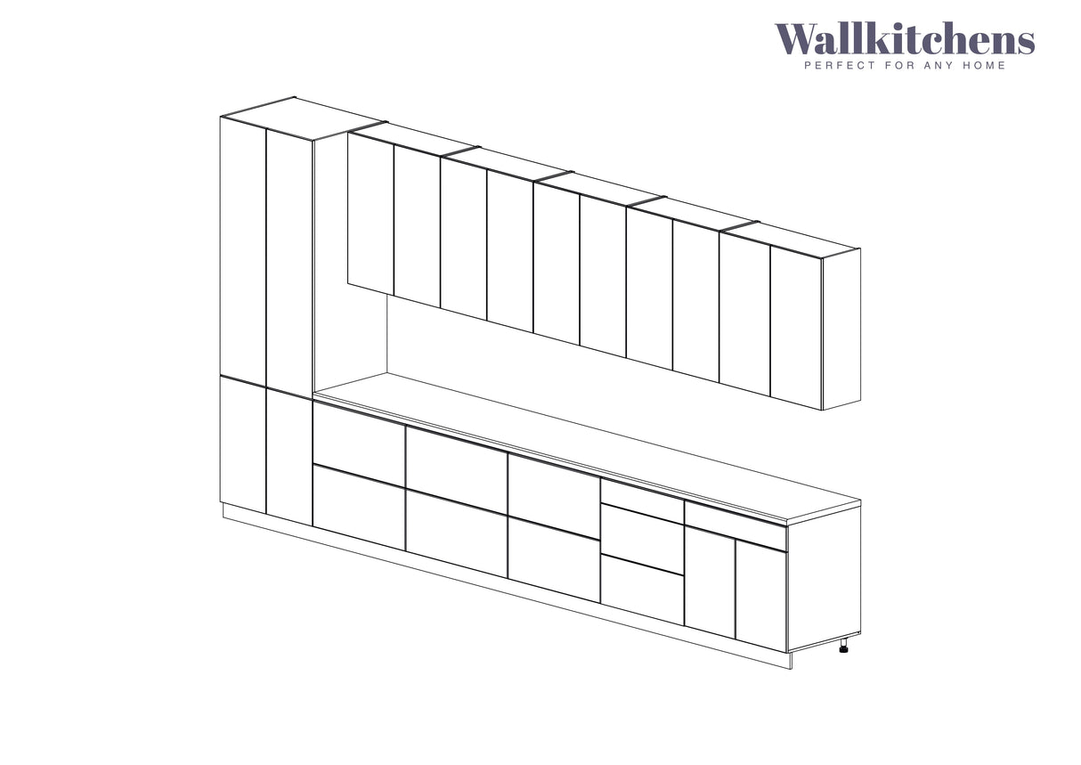 Kitchen Celestial Collection White Matte Color Base Size 15Ft Wide