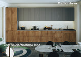 Kitchen Celestial Collection Natural Teak & Gray Color Base Size 15Ft Wide