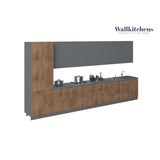 Kitchen Celestial Collection Natural Teak & Gray Color Base Size 15Ft Wide