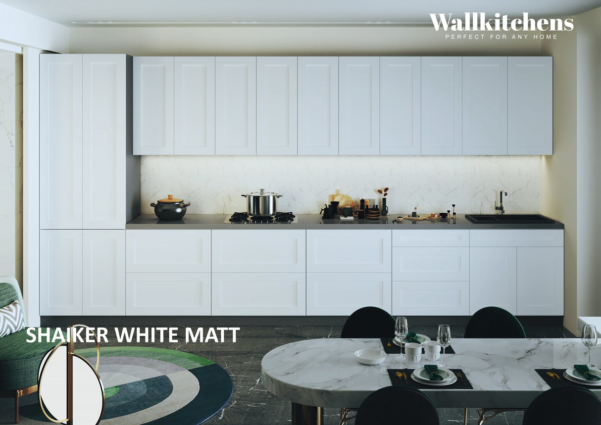 Kitchen Celestial Collection White Matte Color Base Size 15Ft Wide
