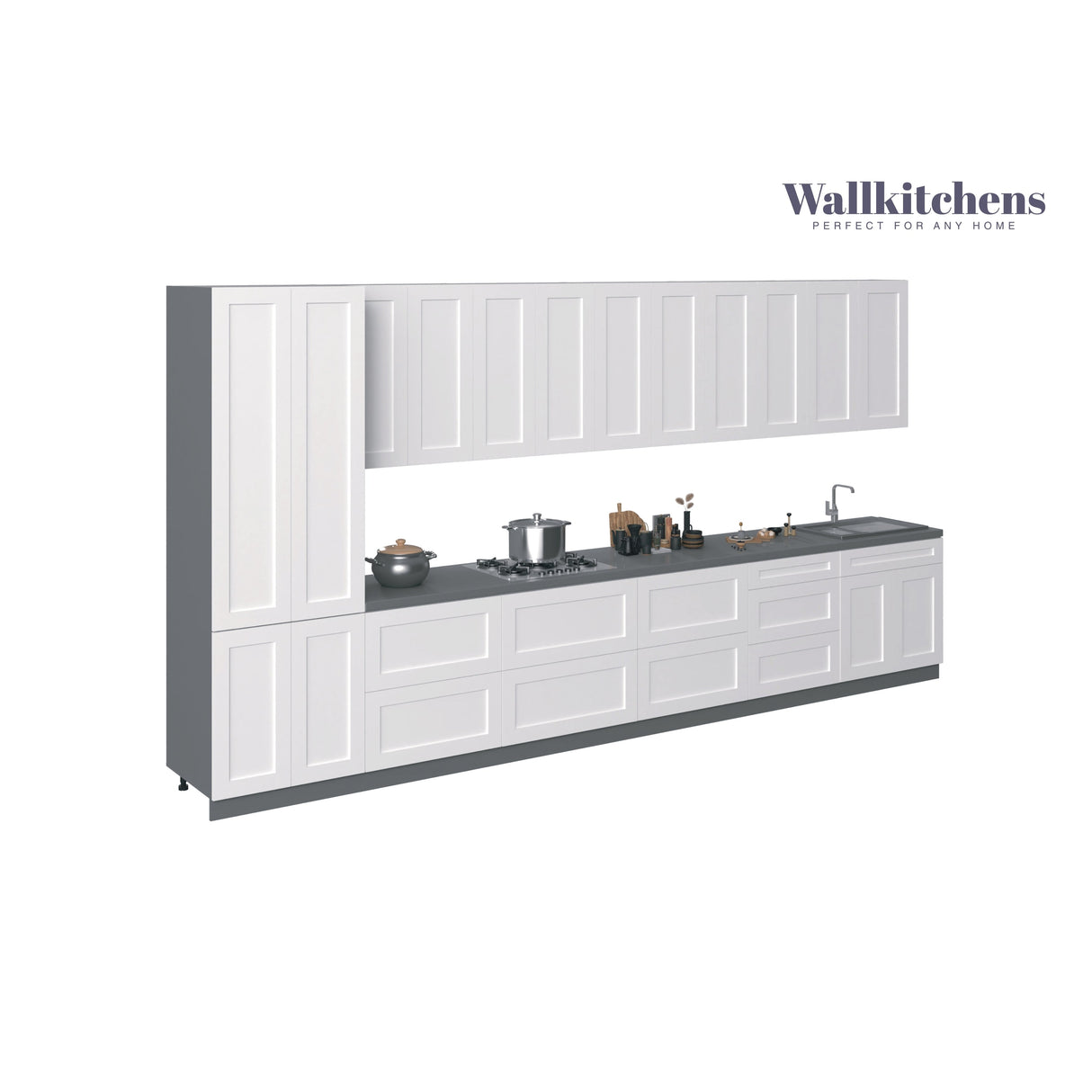 Kitchen Celestial Collection White Matte Color Base Size 15Ft Wide