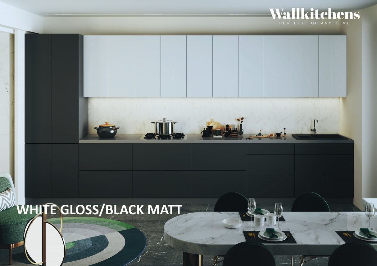 Kitchen Celestial Collection Black & White Gloss Color Base Size 15Ft Wide