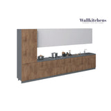 Kitchen Celestial Collection Natural Teak & White Gloss Color Base Size 15Ft Wide