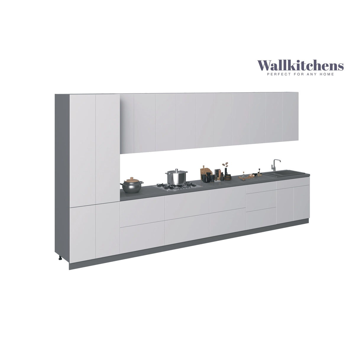 Kitchen Celestial Collection White Gloss Color Base Size 15Ft Wide