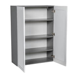 30" x 42" Wall Cabinet-Double Door-with Shaker White Matte door