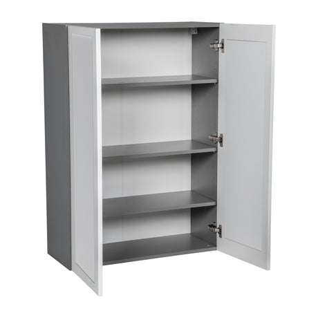 30" x 42" Wall Cabinet-Double Door-with Shaker White Matte door