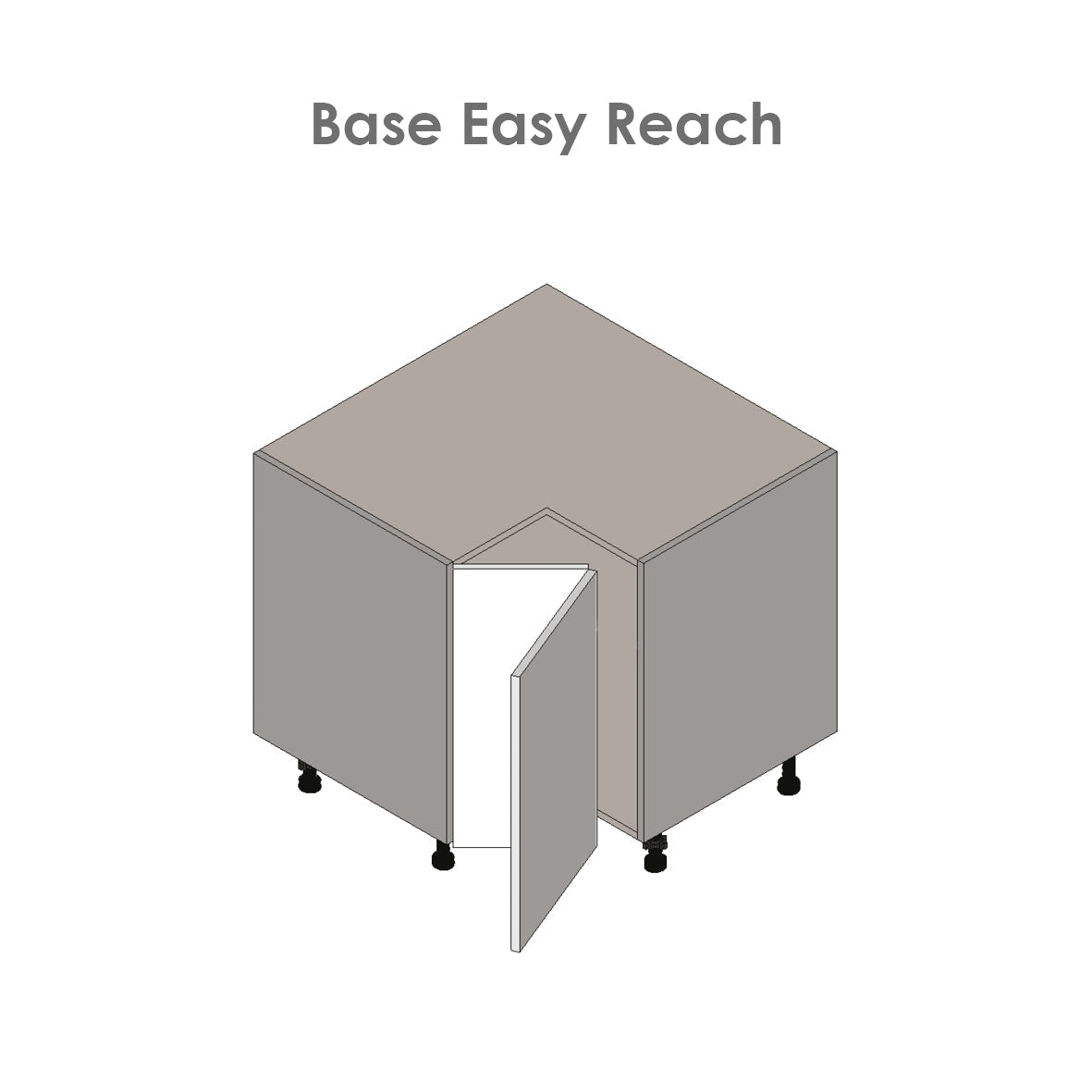 33" Base Easy Reach-Double Door-with Grey Gloss door