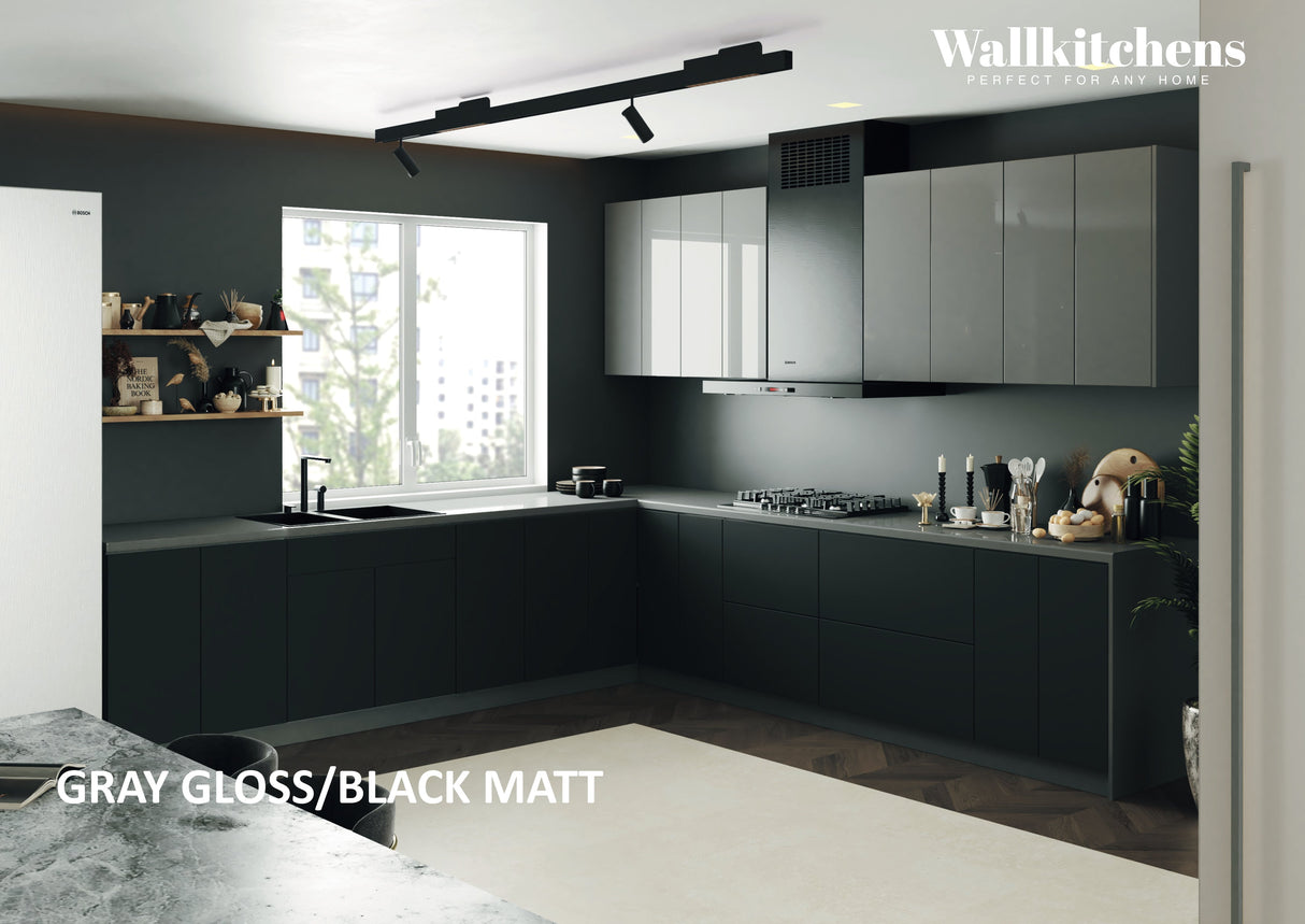 Kitchen Prodigy Collection Black & Gray Color Base Size 11Ft Wide