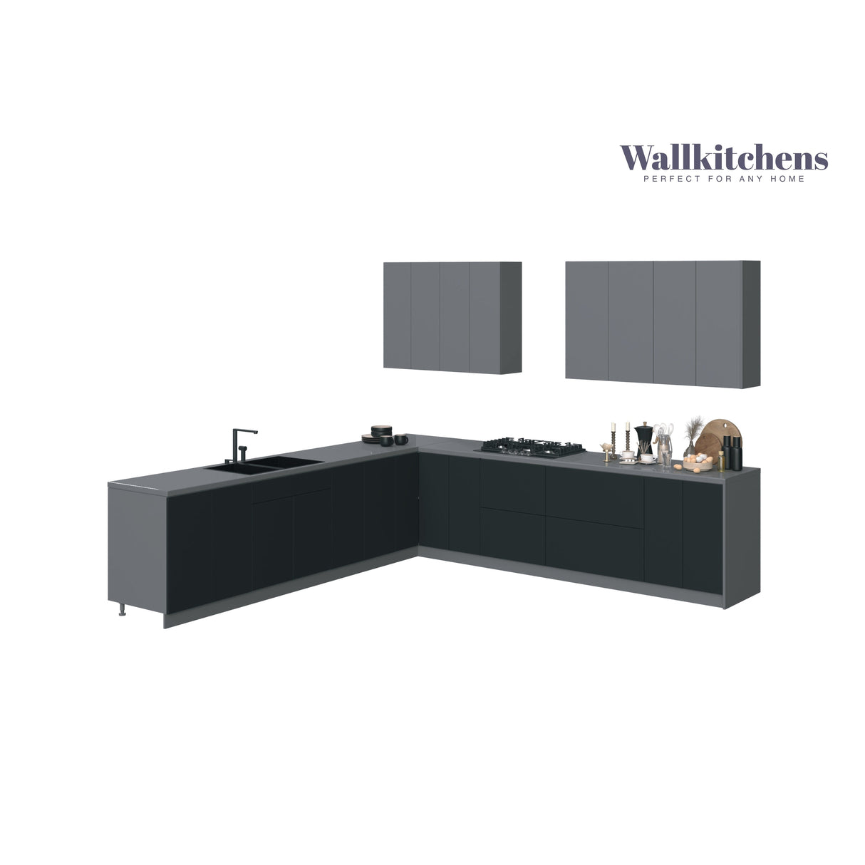 Kitchen Prodigy Collection Black & Gray Color Base Size 11Ft Wide